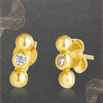 Load image into Gallery viewer, 18K Real Gold Seed Stone Earrings