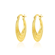 18K Real Gold Round Loop Earring Set