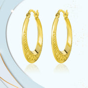 18K Real Gold Round Loop Earrings