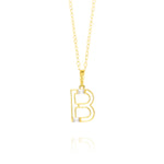 Load image into Gallery viewer, 18K Real Gold Fine Letter B Necklace
