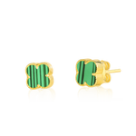 Load image into Gallery viewer, 18K Real Gold V.C Green Earrings