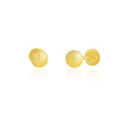 18K Real Gold Ball Screw Earring Set