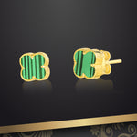 Load image into Gallery viewer, 18K Real Gold V.C Green Earrings