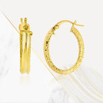 Load image into Gallery viewer, 18K Real Gold Round Loop Earring Set
