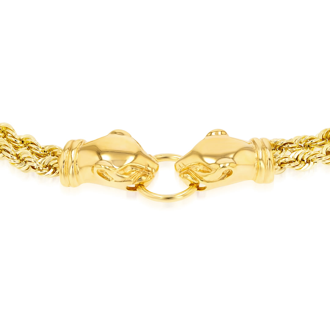 18K Real Gold Thick Double Rope Bracelet