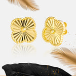 Load image into Gallery viewer, 18K Real Gold V.C Flower Earrings