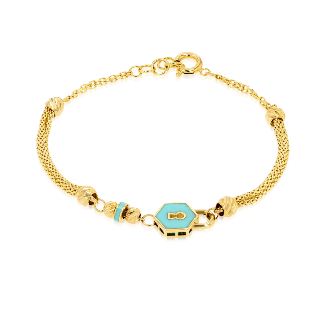 18K Real Gold Elegant Skye Blue Bracelet