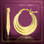 Load image into Gallery viewer, 18K Real Gold Round Loop Earring Set
