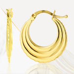 Load image into Gallery viewer, 18K Real Gold Round Loop Earring Set
