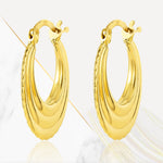 Load image into Gallery viewer, 18K Real Gold Round Loop Earring Set

