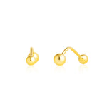 Load image into Gallery viewer, 18K Real Gold Double Side Ball Screw Earring Set
