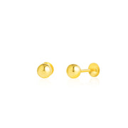 18K Real Gold Ball Screw Earring Set
