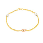 Load image into Gallery viewer, 18K Real Gold 3 Color Oval Seed Bracelet
