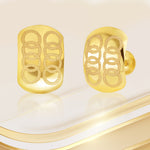 Load image into Gallery viewer, 18K Real Gold Curved Square Screw Earring Set
