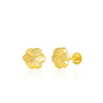 Load image into Gallery viewer, 18K Real Gold Fine Flower Screw Earring Set
