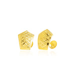 Load image into Gallery viewer, 18K Real Gold Shield Shape Screw Earring Set
