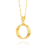 18K Real Gold Round Figaro Necklace