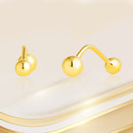 Load image into Gallery viewer, 18K Real Gold Double Side Ball Screw Earring Set
