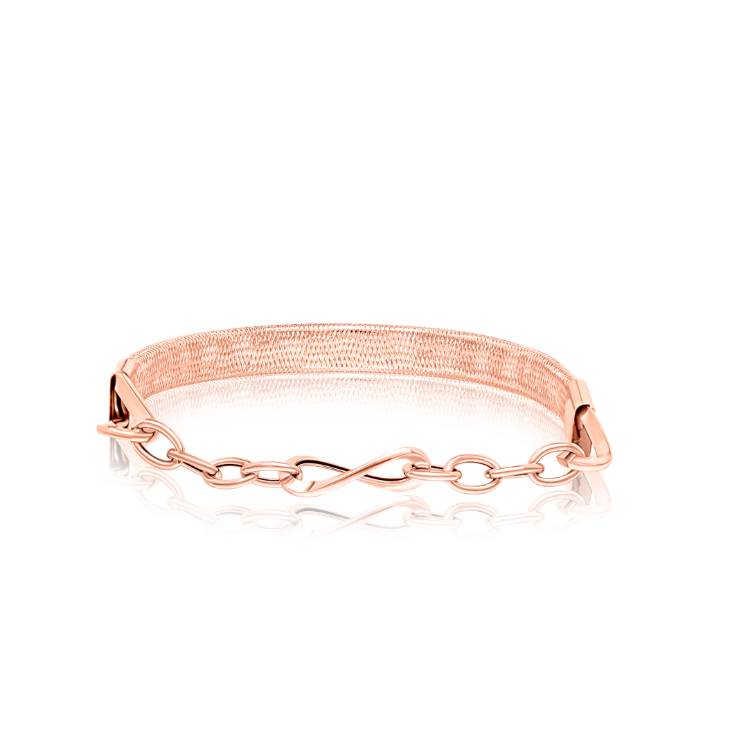 18K Real Gold 3 Color Elastic Bangle Set