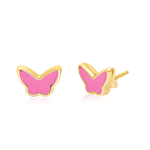 Load image into Gallery viewer, 18K Real Gold Pink Butterfly Earring Set
