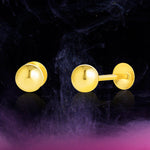 Load image into Gallery viewer, 18K Real Gold Ball Screw Earring Set

