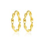 Load image into Gallery viewer, 18K Real Gold Twisted Round Loop Earrings
