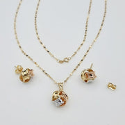 18K Real Gold Knot Jewelry Set