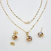 18K Real Gold Knot Jewelry Set