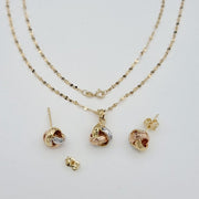 18K Real Gold Knot Jewelry Set