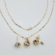 18K Real Gold Knot Jewelry Set