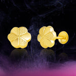 Load image into Gallery viewer, 18K Real Gold Fine Flower Screw Earring Set
