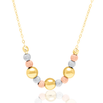 Load image into Gallery viewer, 18K Real Gold 3 Color Multiple Ball Seed Necklace
