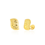 Load image into Gallery viewer, 18K Pure Gold Curved Square Screw Earring Set
