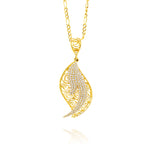 Load image into Gallery viewer, 18K Real Gold Curved Oval Figaro Necklace