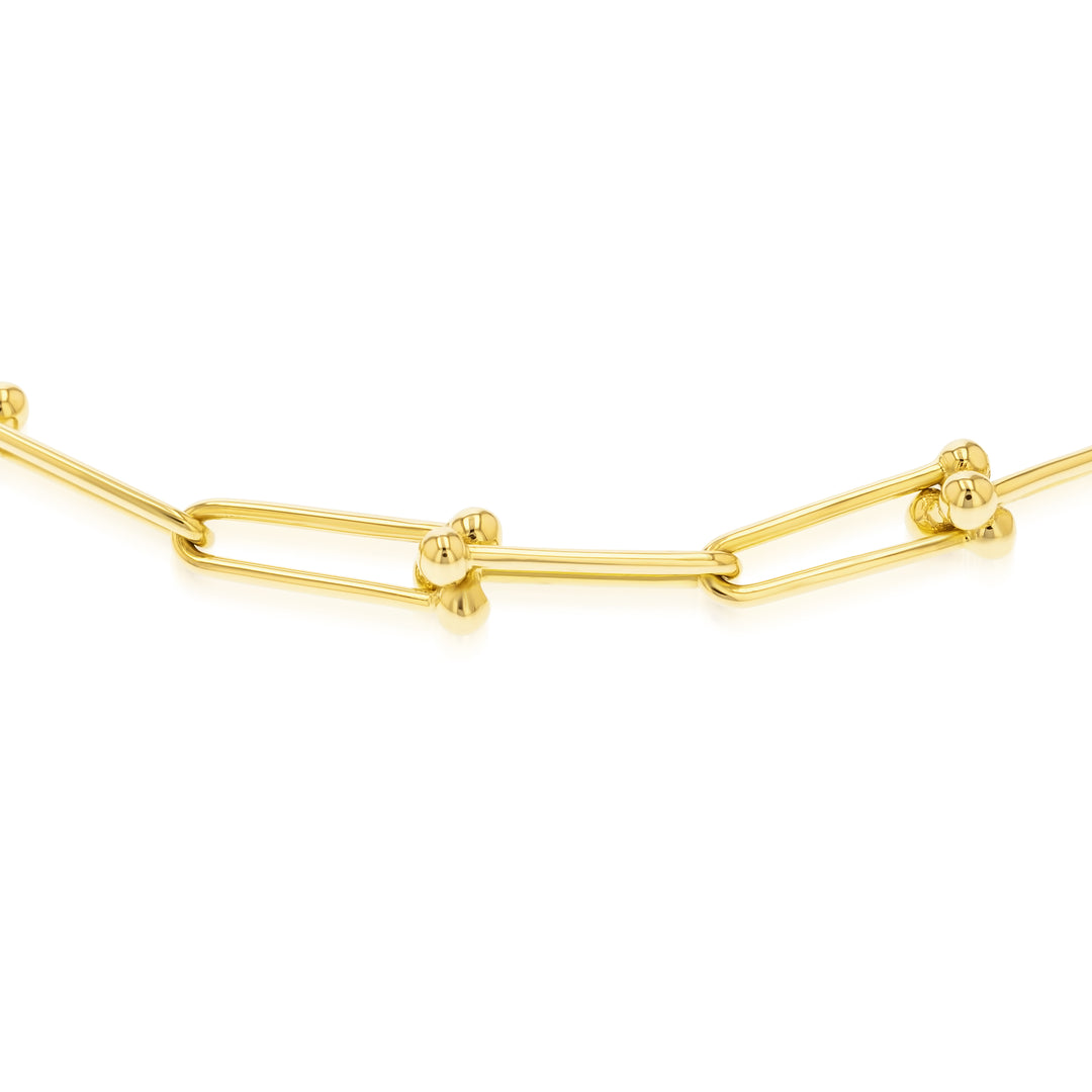 18K Real Gold U-Link Bracelet
