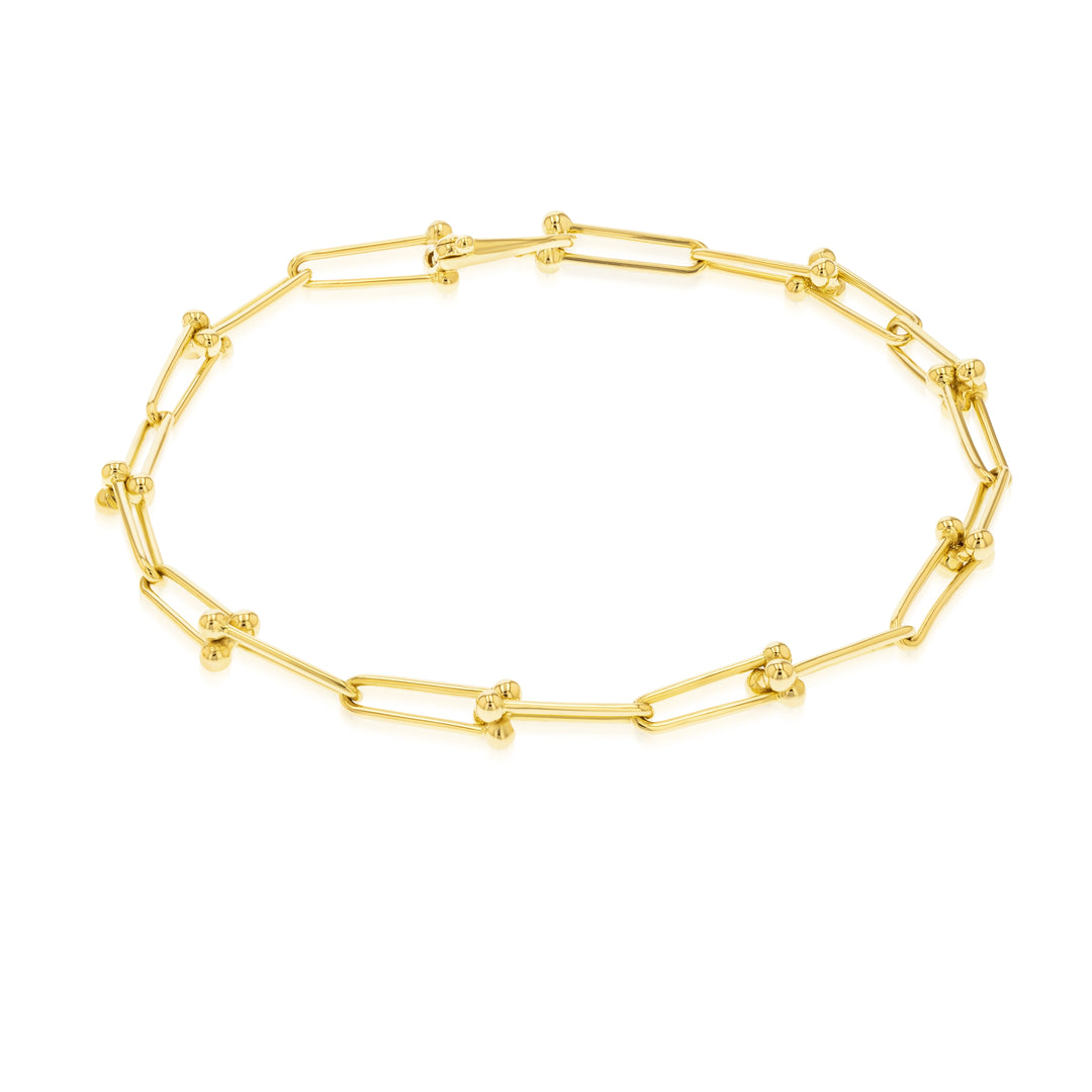 18K Real Gold U-Link Bracelet