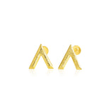 Load image into Gallery viewer, 18K Real Gold V Screw Earring Set
