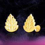 Load image into Gallery viewer, 18K Real Gold Fine Leaf Screw Earring Set
