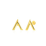 Load image into Gallery viewer, 18K Real Gold V Screw Earring Set
