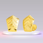 Load image into Gallery viewer, 18K Real Gold Shield Shape Screw Earring Set
