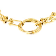 18K Real Gold U-Link Circle Bracelet