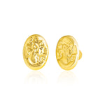 Load image into Gallery viewer, 18K Real Gold Oval Princess Screw Earring Set
