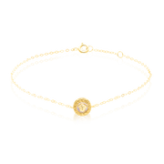 18K Real Gold Round Pink V.R.C Jewelry Set