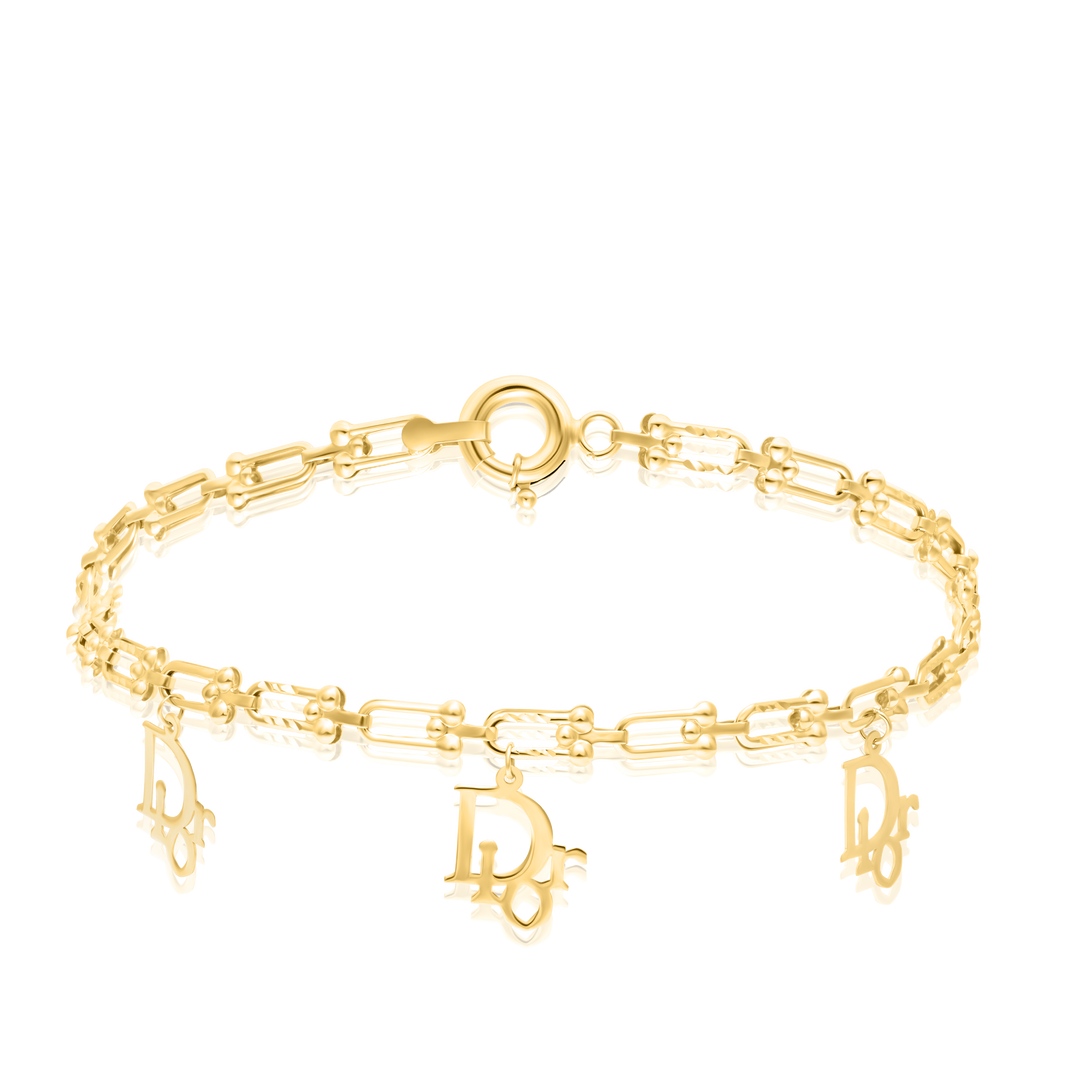 18K Real Gold U-Link D.I.O.R Bracelet