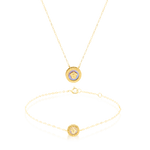 Load image into Gallery viewer, 18K Real Gold Round Pink V.R.C Jewelry Set
