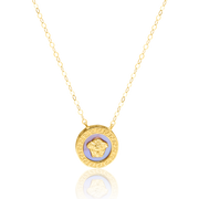18K Real Gold Round White V.R.C Jewelry Set