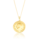 Load image into Gallery viewer, 18K Real Gold Round Frame Necklace
