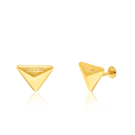 Load image into Gallery viewer, 18K Real Gold Triangle Screw Earring Set
