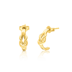 Load image into Gallery viewer, 18K Real Gold Half Knot Stud Earring Set
