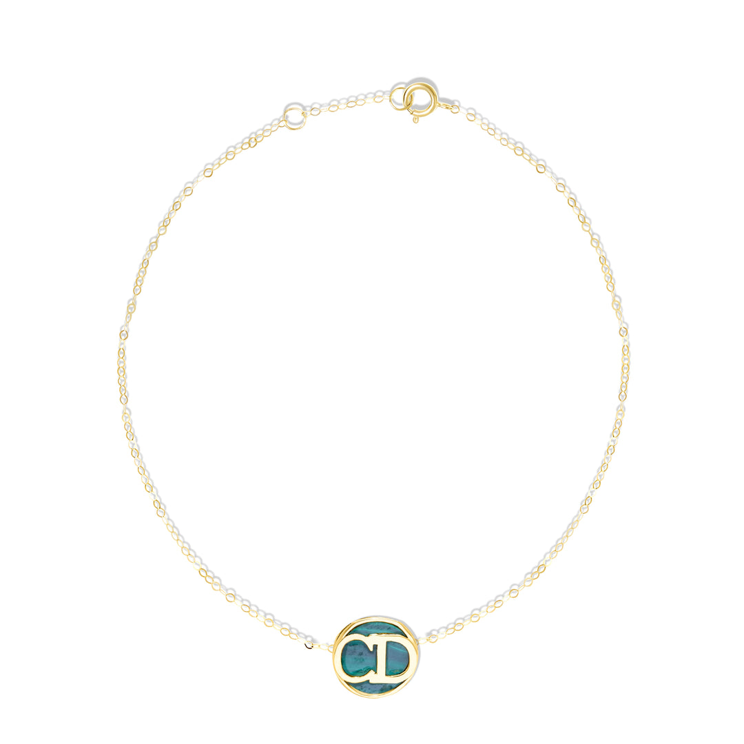 18K Real Gold C.D Green Bracelet